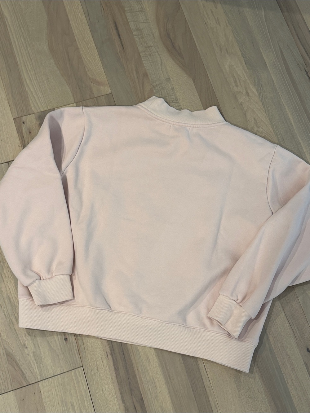 Parke Light Pink Mockneck Brown Letters L/XL small spot on front fleece - Picture 5 of 5